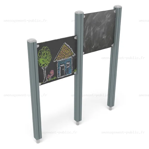 Tableau noir double panneau pour aires de jeux